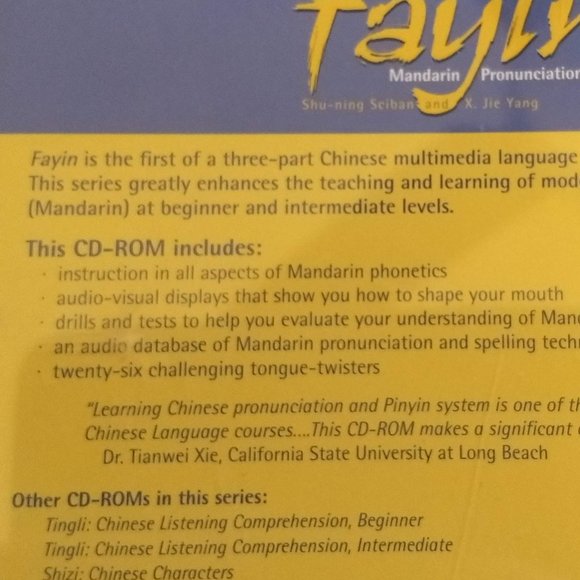 Mandarin language pronunciation phonetics CD NWOT - Picture 3 of 5